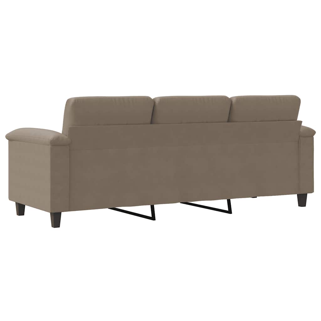 vidaXL 3-osobowa sofa, taupe, 180 cm, tapicerowana mikrofibrą