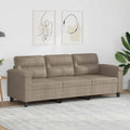 vidaXL 3-osobowa sofa, taupe, 180 cm, tapicerowana mikrofibrą