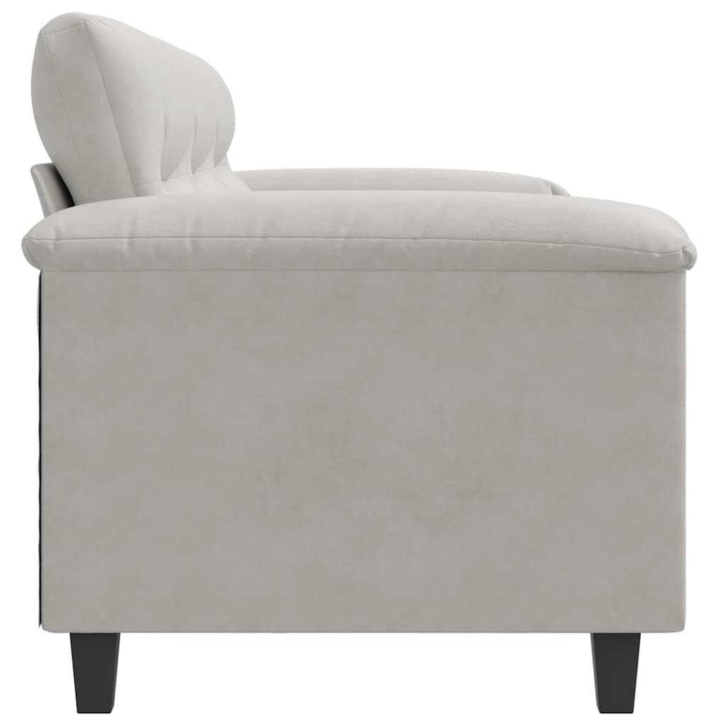 vidaXL 3-osobowa sofa, jasnoszary, 180 cm, tapicerowana mikrofibrą