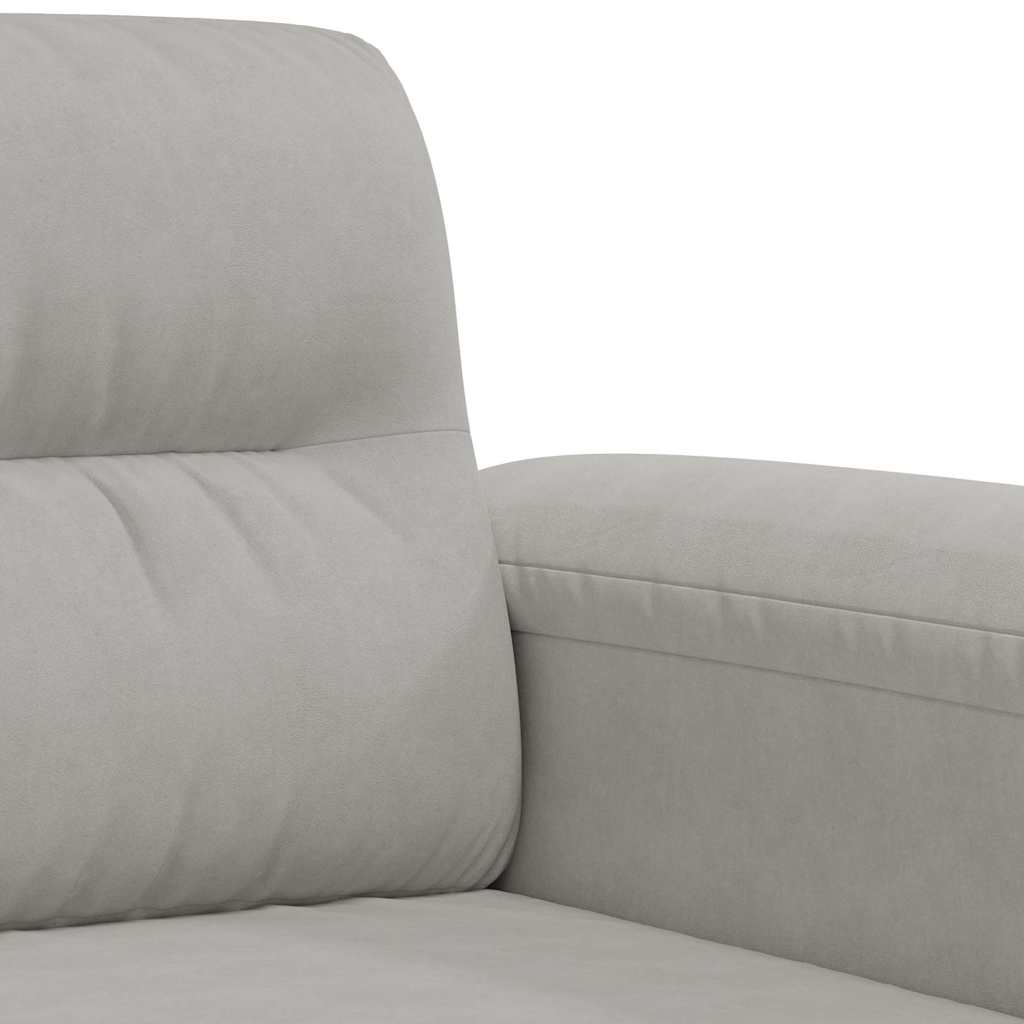 vidaXL 3-osobowa sofa, jasnoszary, 180 cm, tapicerowana mikrofibrą