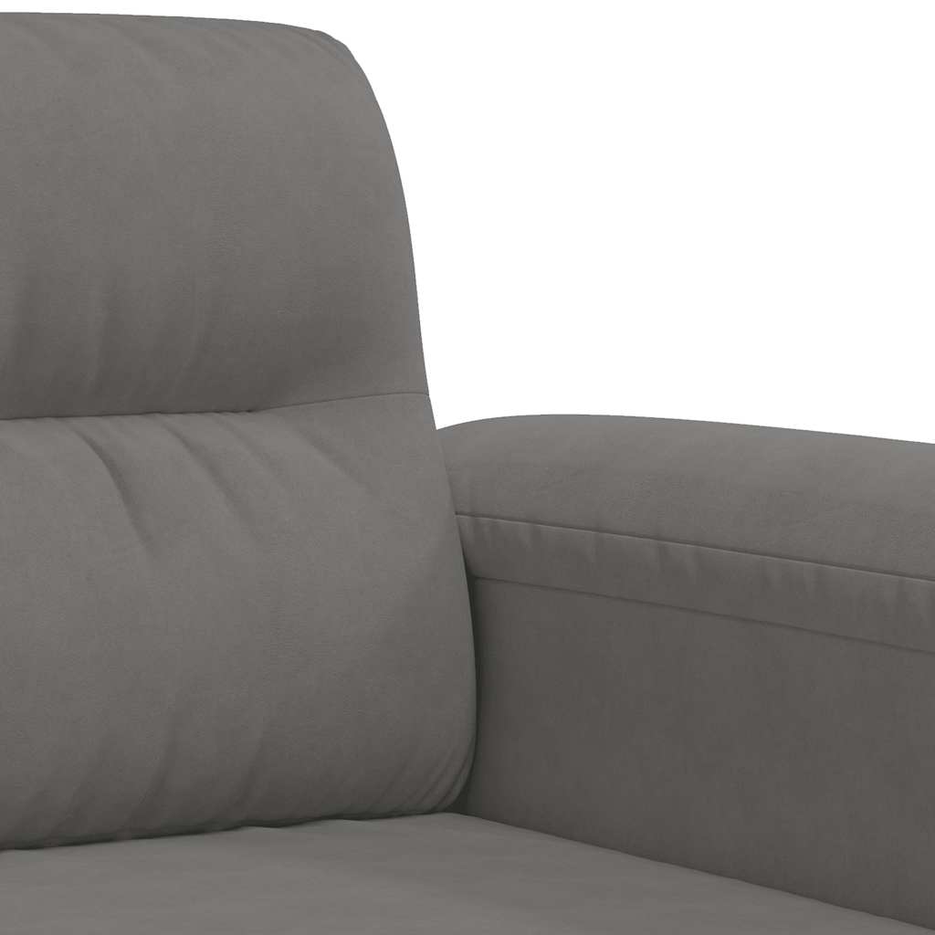 vidaXL 3-osobowa sofa, ciemnoszary, 180 cm, tapicerowana mikrofibrą