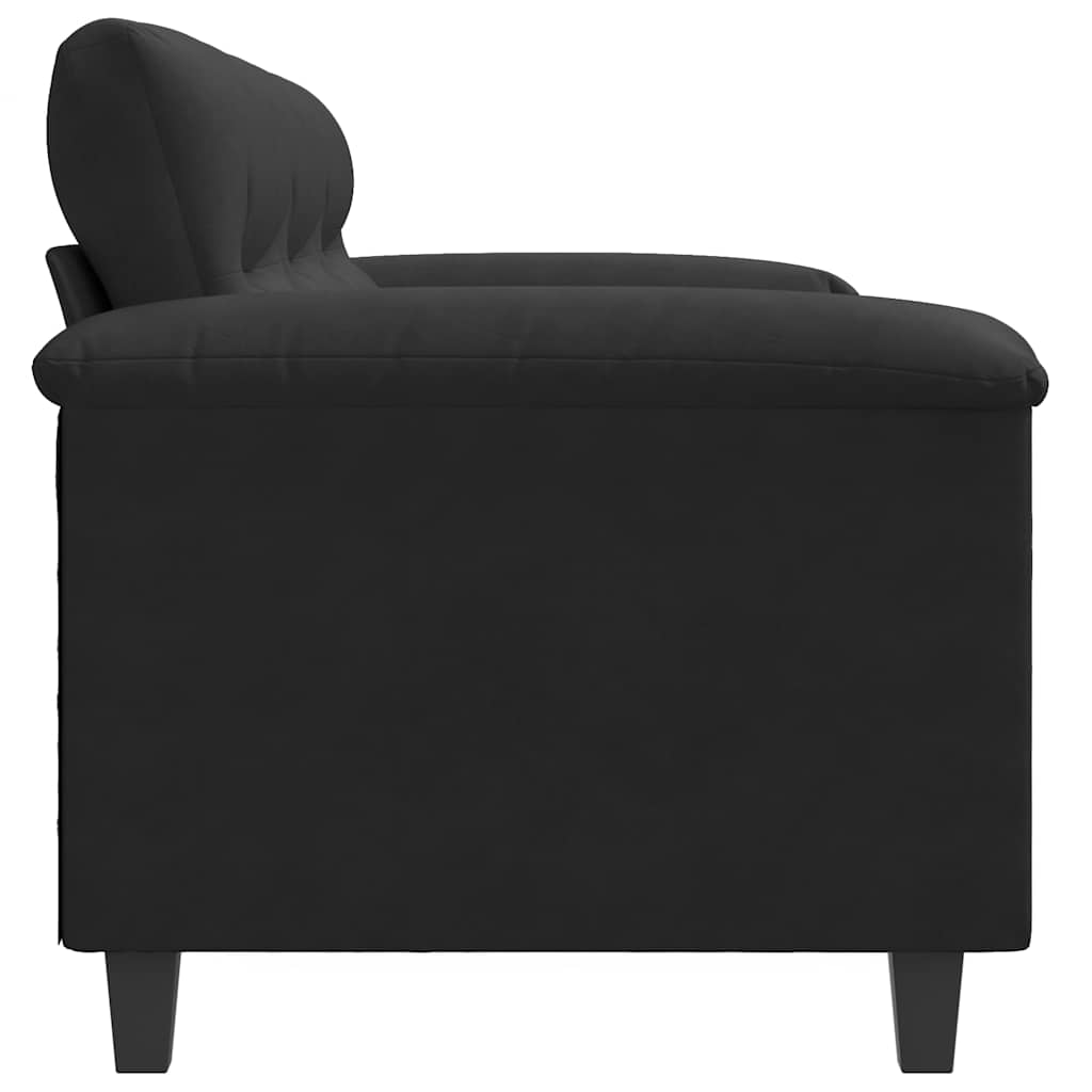 vidaXL 3-osobowa sofa, czarny, 180 cm, tapicerowana mikrofibrą
