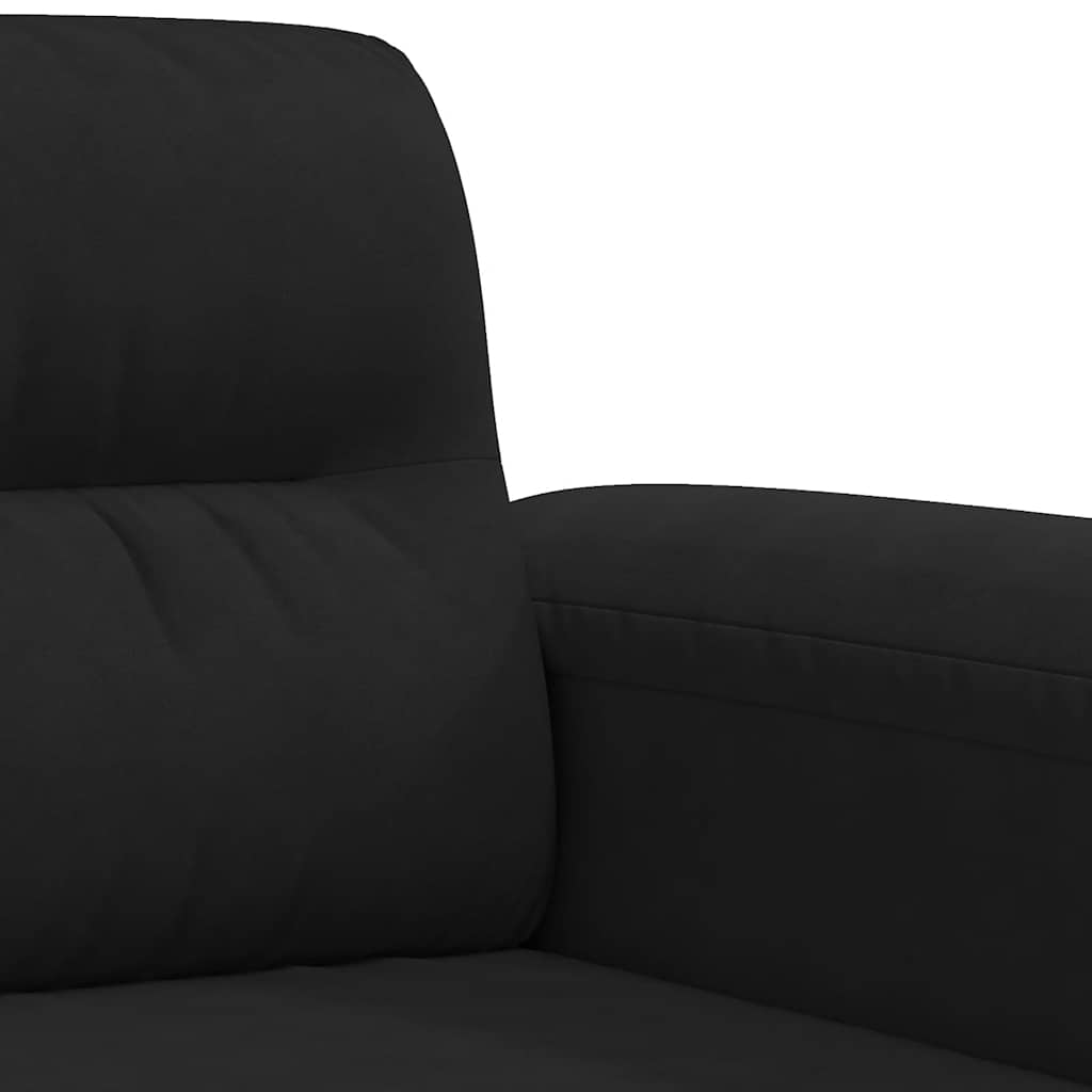 vidaXL 3-osobowa sofa, czarny, 180 cm, tapicerowana mikrofibrą