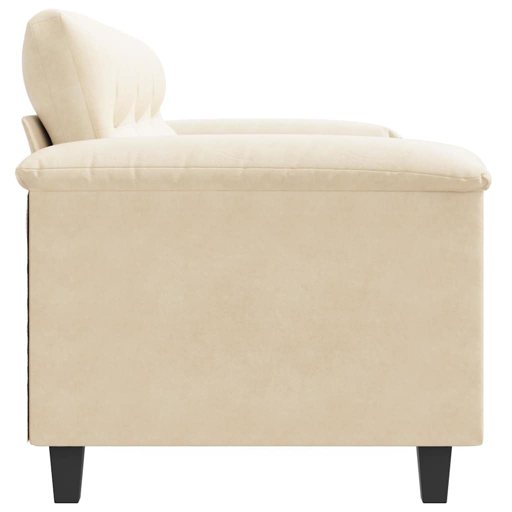 vidaXL 3-osobowa sofa, kremowa, 180 cm, tapicerowana mikrofibrą