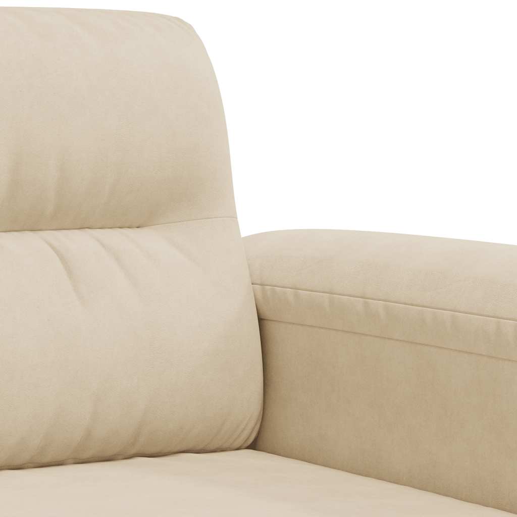 vidaXL 3-osobowa sofa, kremowa, 180 cm, tapicerowana mikrofibrą
