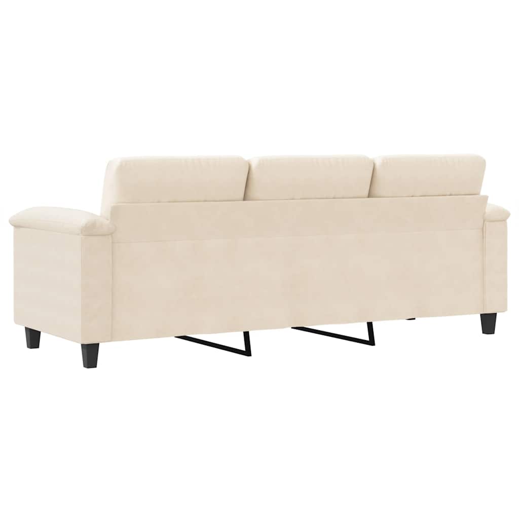 vidaXL 3-osobowa sofa, beżowy, 180 cm, tapicerowana mikrofibrą