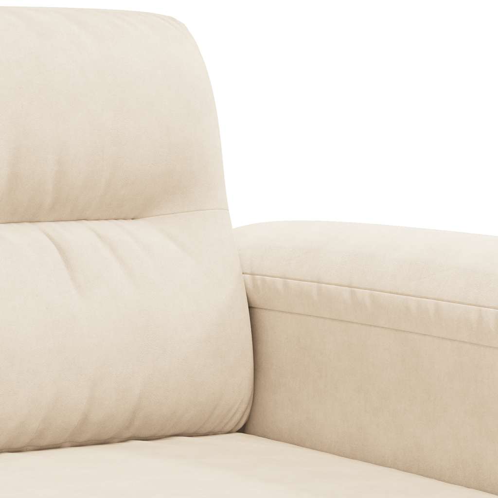 vidaXL 3-osobowa sofa, beżowy, 180 cm, tapicerowana mikrofibrą