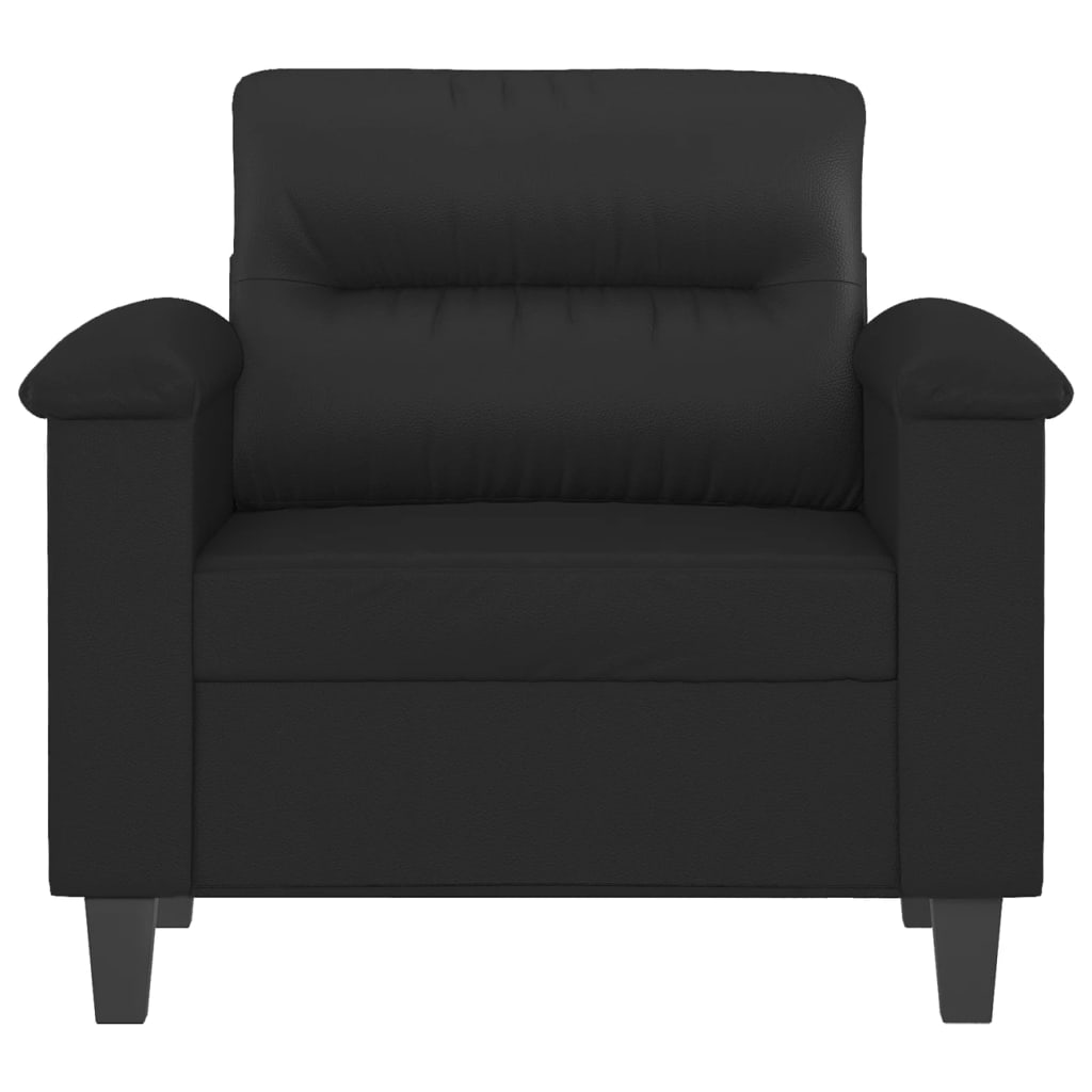 vidaXL Fotel, czarny, 60 cm, obity sztuczną skórą