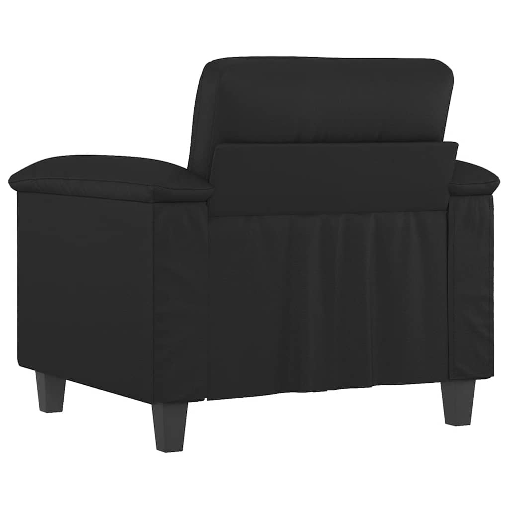 vidaXL Fotel, czarny, 60 cm, obity sztuczną skórą
