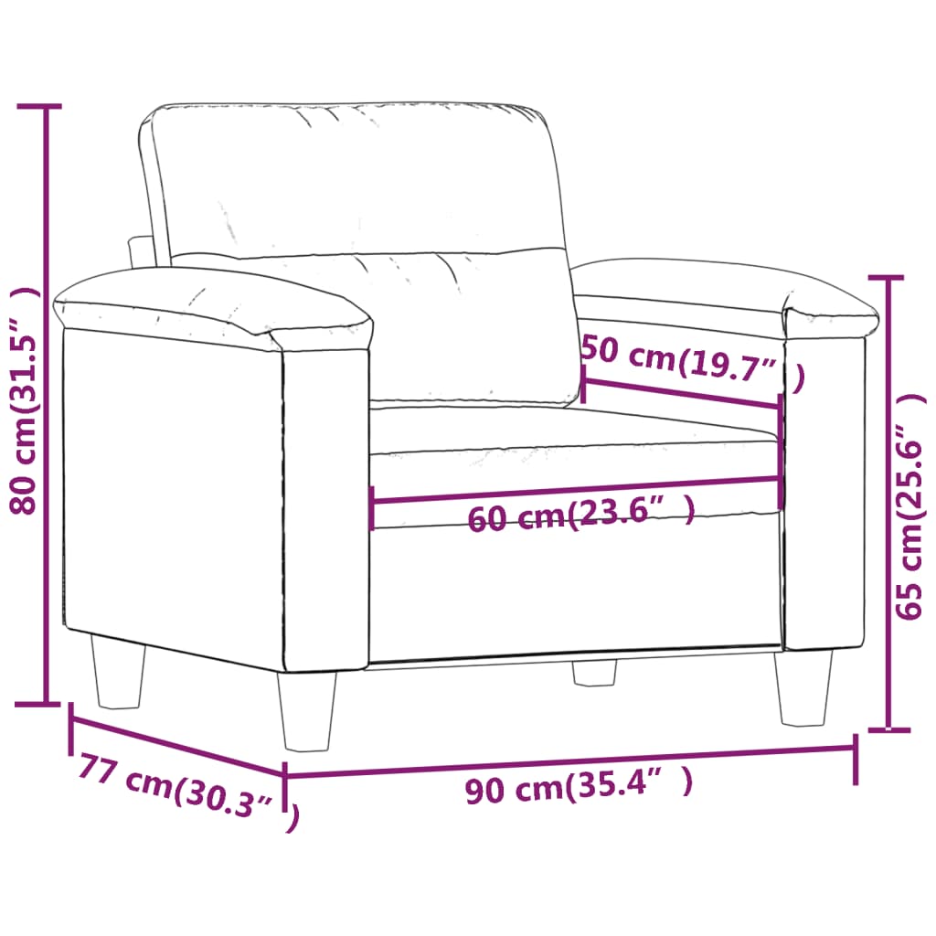 vidaXL Fotel, czarny, 60 cm, obity sztuczną skórą