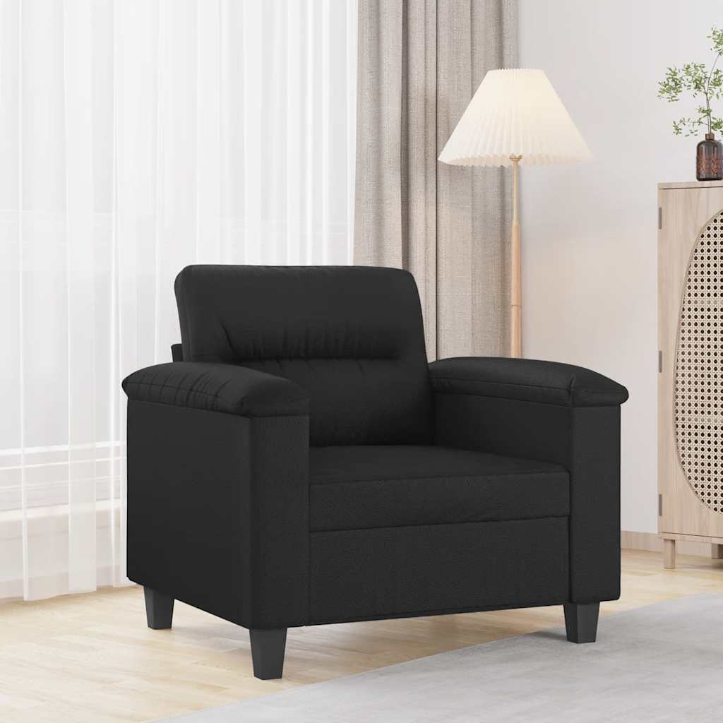 vidaXL Fotel, czarny, 60 cm, obity sztuczną skórą