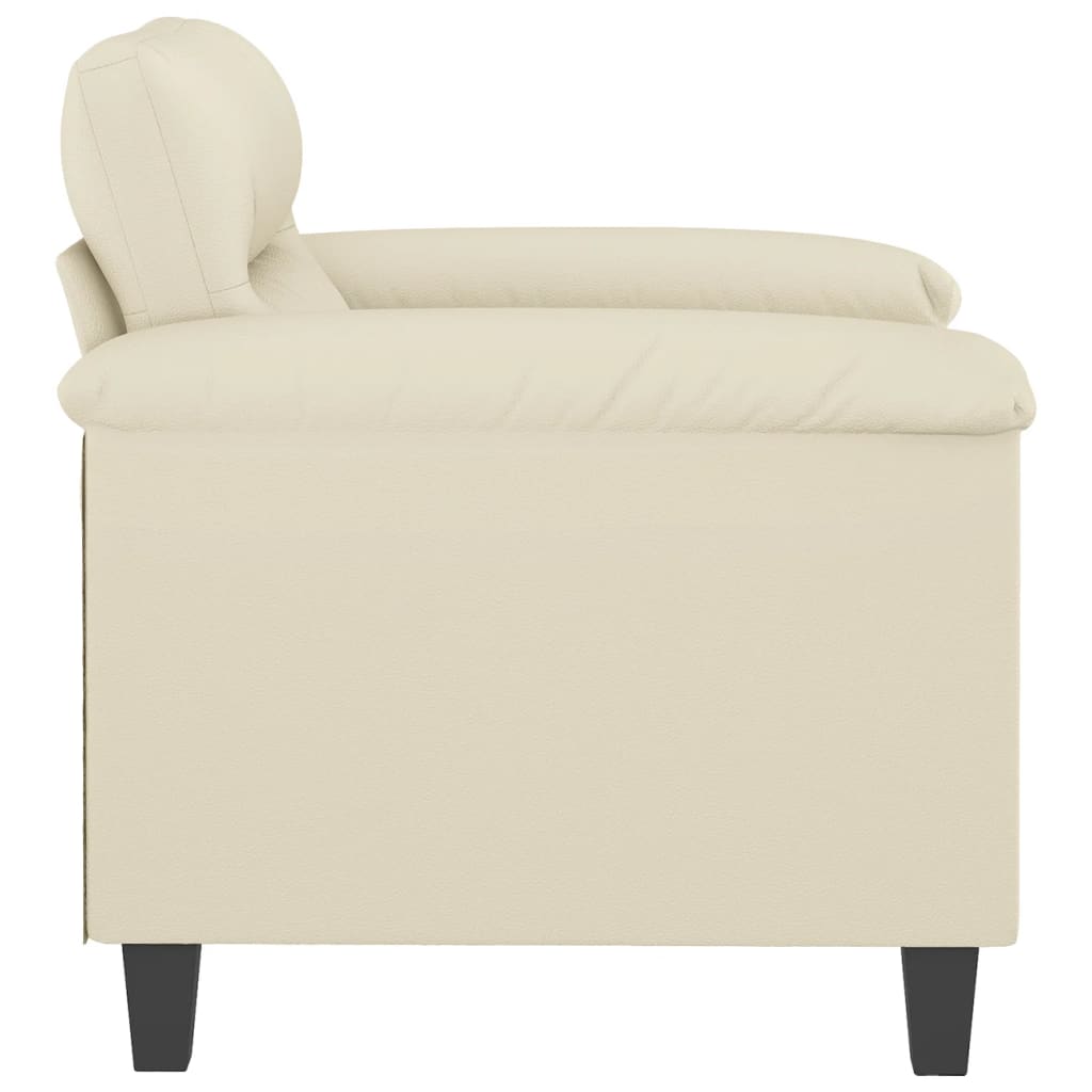 vidaXL Fotel, kremowy, 60 cm, obity sztuczną skórą