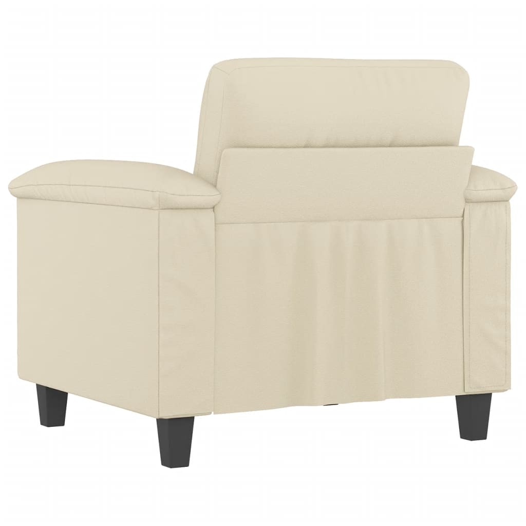 vidaXL Fotel, kremowy, 60 cm, obity sztuczną skórą