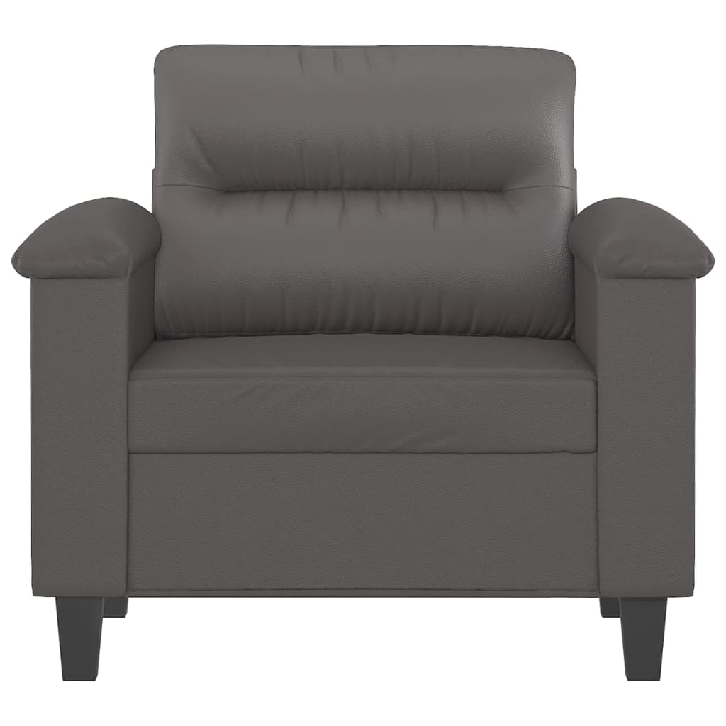 vidaXL Fotel, szary, 60 cm, obity sztuczną skórą