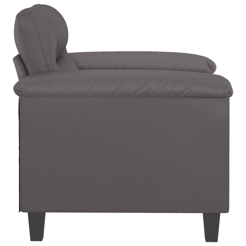 vidaXL Fotel, szary, 60 cm, obity sztuczną skórą