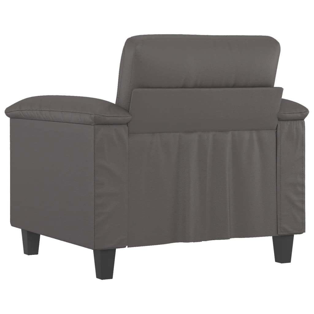 vidaXL Fotel, szary, 60 cm, obity sztuczną skórą