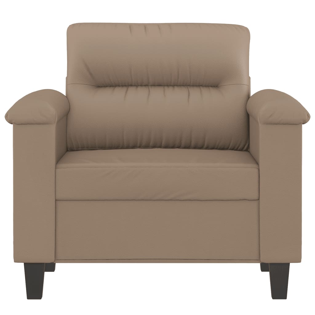 vidaXL Fotel, kolor cappuccino, 60 cm, obity sztuczną skórą