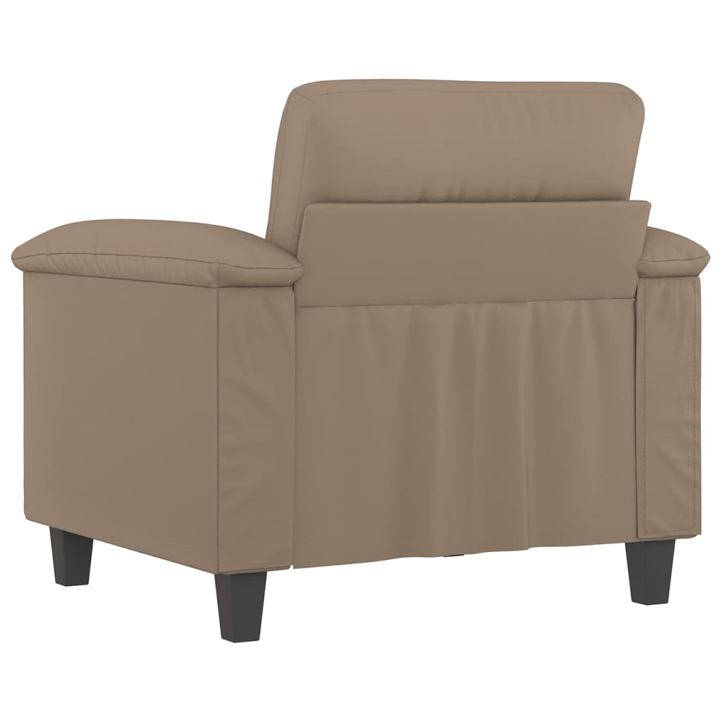 vidaXL Fotel, kolor cappuccino, 60 cm, obity sztuczną skórą
