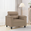 vidaXL Fotel, kolor cappuccino, 60 cm, obity sztuczną skórą