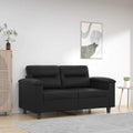 vidaXL 2-osobowa sofa, czarna, 120 cm, sztuczna skóra
