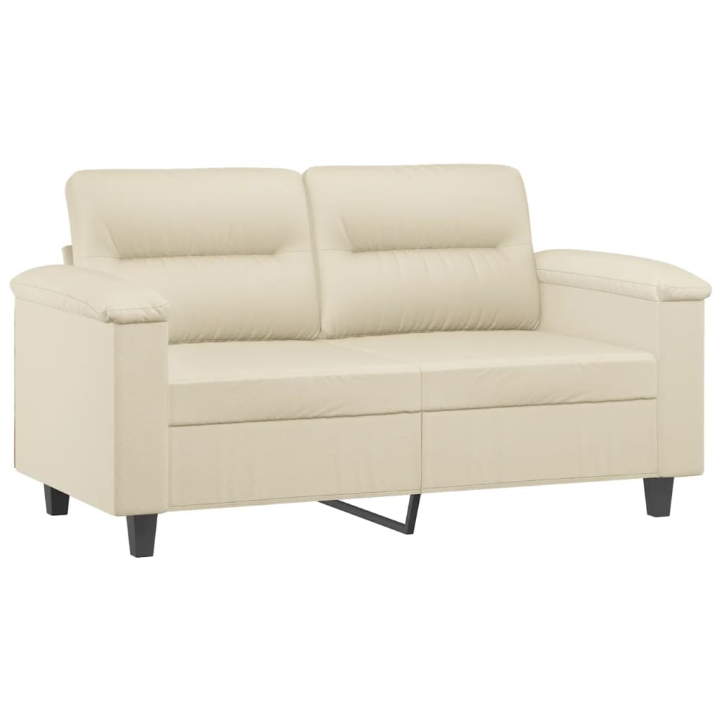 vidaXL 2-osobowa sofa, kremowy, 120 cm, sztuczna skóra