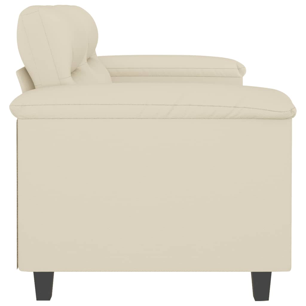 vidaXL 2-osobowa sofa, kremowy, 120 cm, sztuczna skóra
