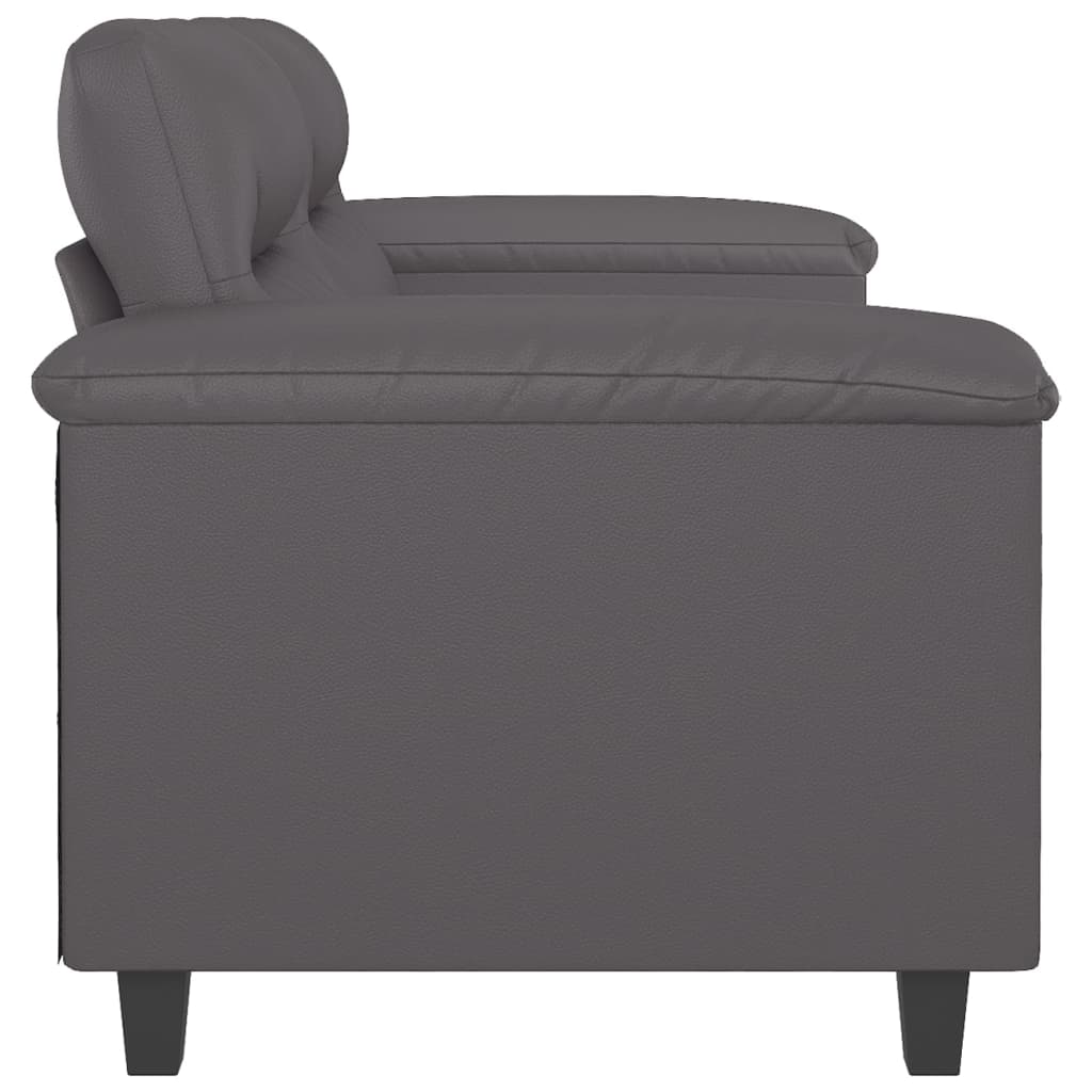 vidaXL 2-osobowa sofa, szary, 120 cm, sztuczna skóra