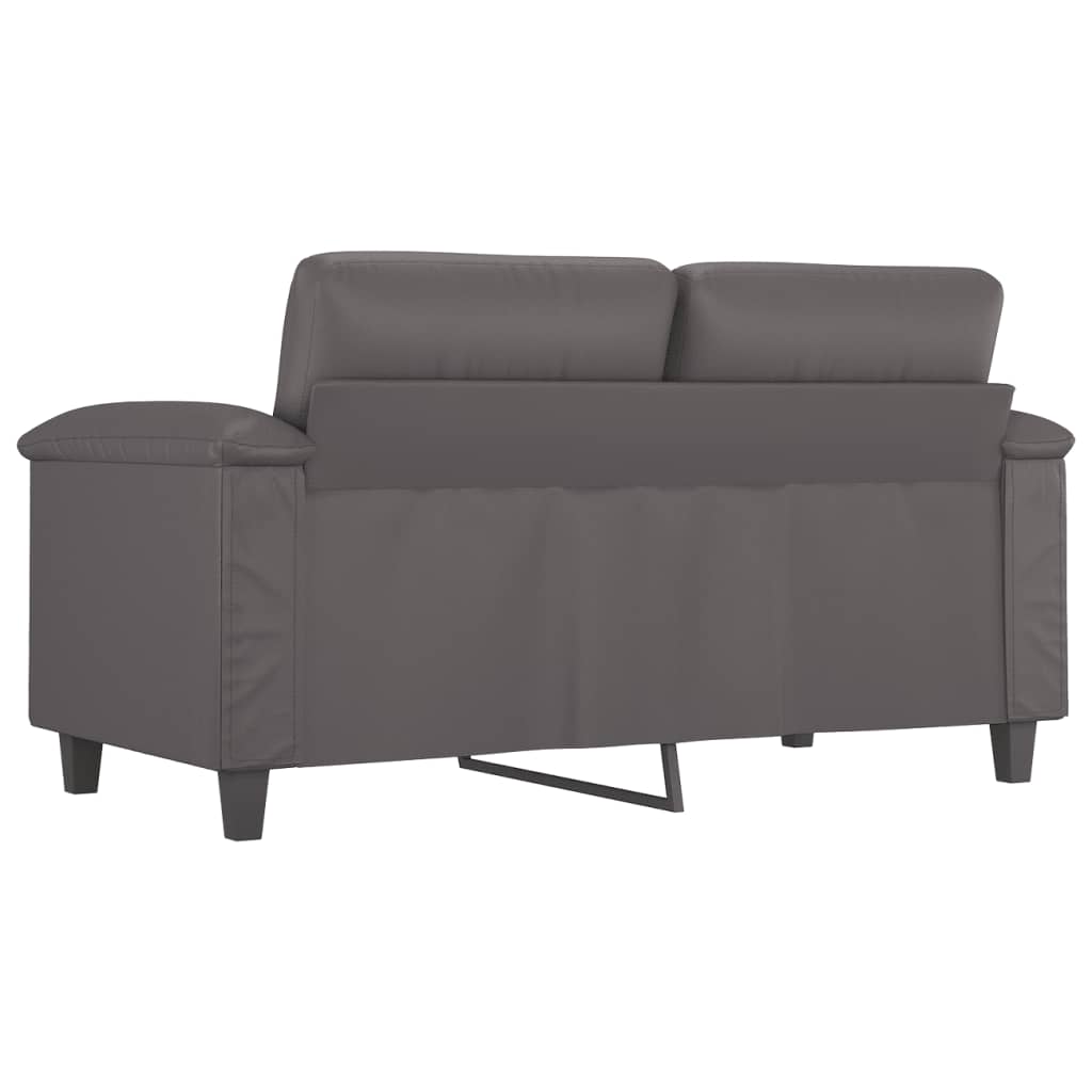 vidaXL 2-osobowa sofa, szary, 120 cm, sztuczna skóra