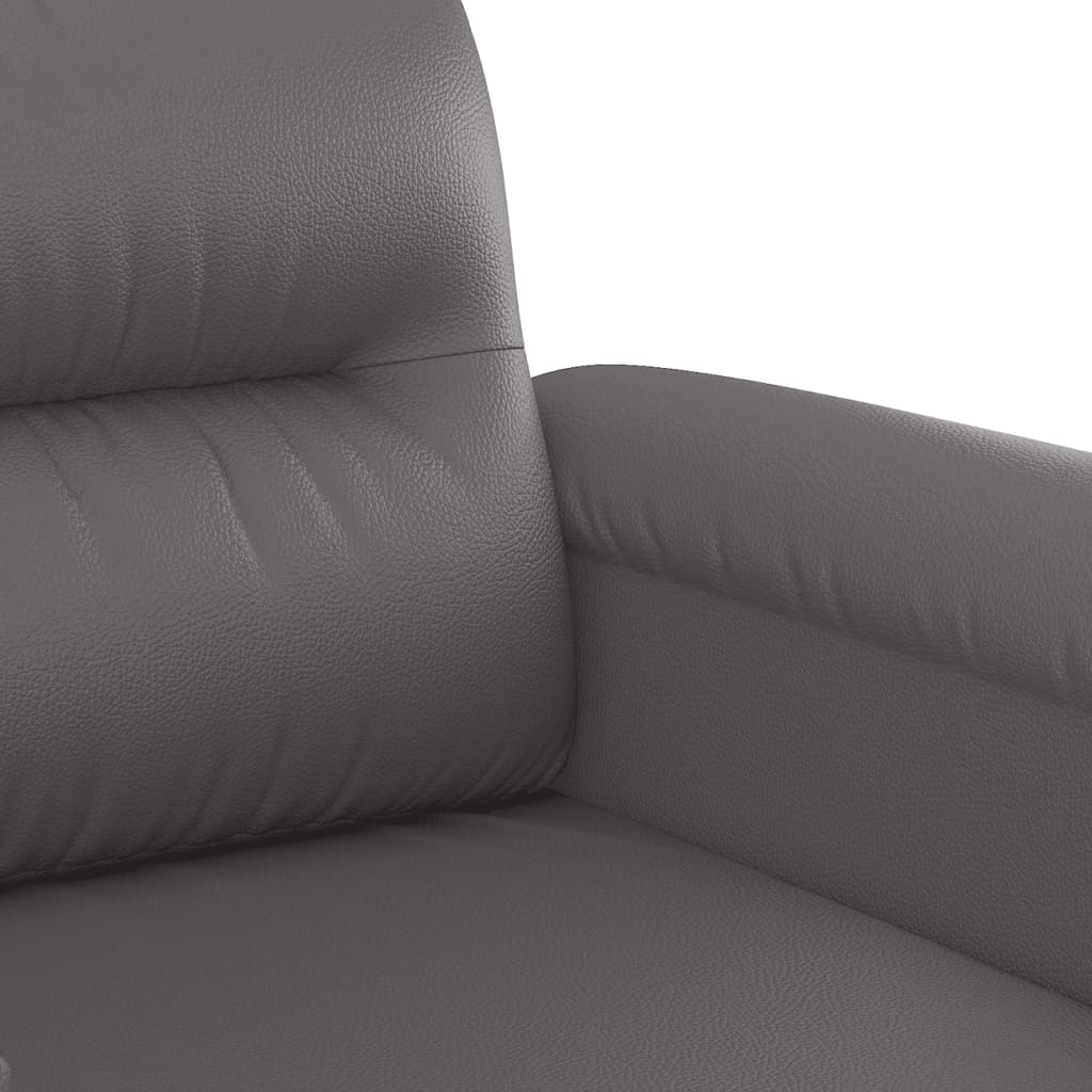 vidaXL 2-osobowa sofa, szary, 120 cm, sztuczna skóra