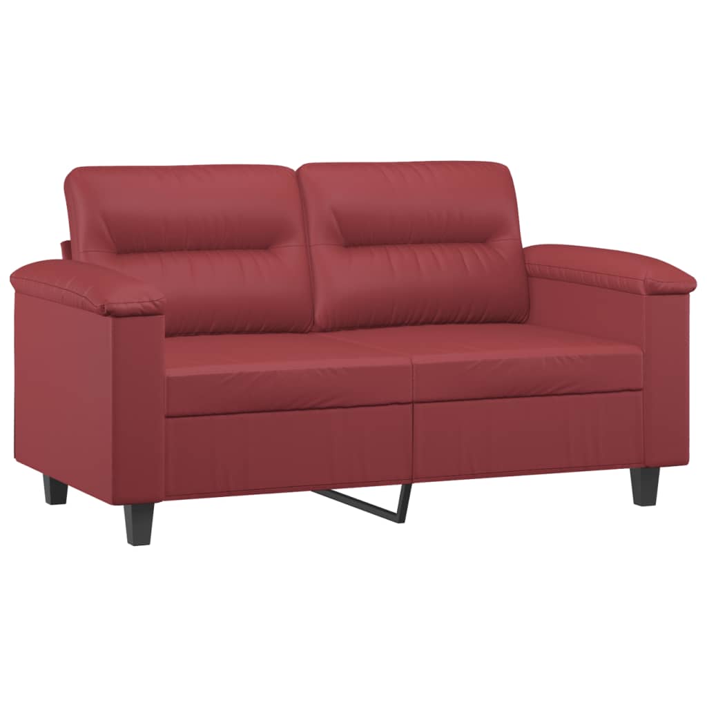 vidaXL 2-osobowa sofa, winna czerwień, 120 cm, sztuczna skóra