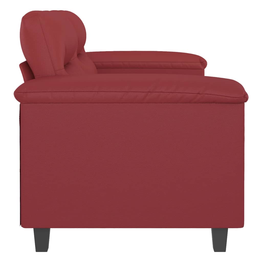 vidaXL 2-osobowa sofa, winna czerwień, 120 cm, sztuczna skóra