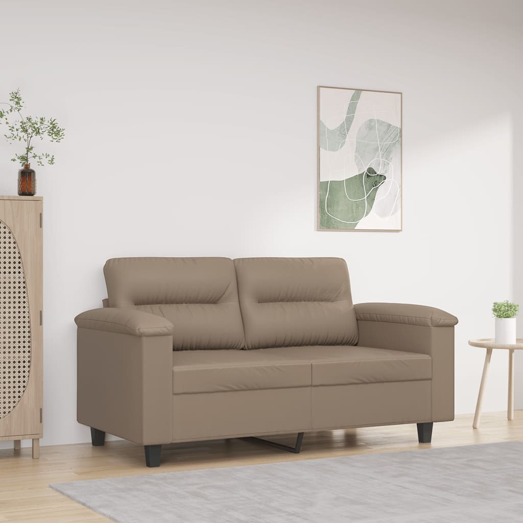 vidaXL 2-osobowa sofa, kolor cappuccino, 120 cm, sztuczna skóra