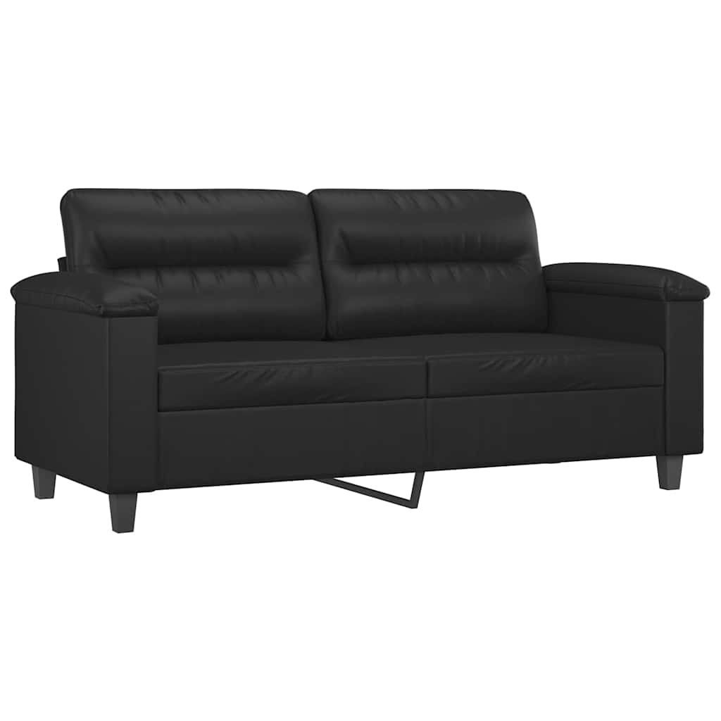 vidaXL 2-osobowa sofa, czarna, 140 cm, sztuczna skóra