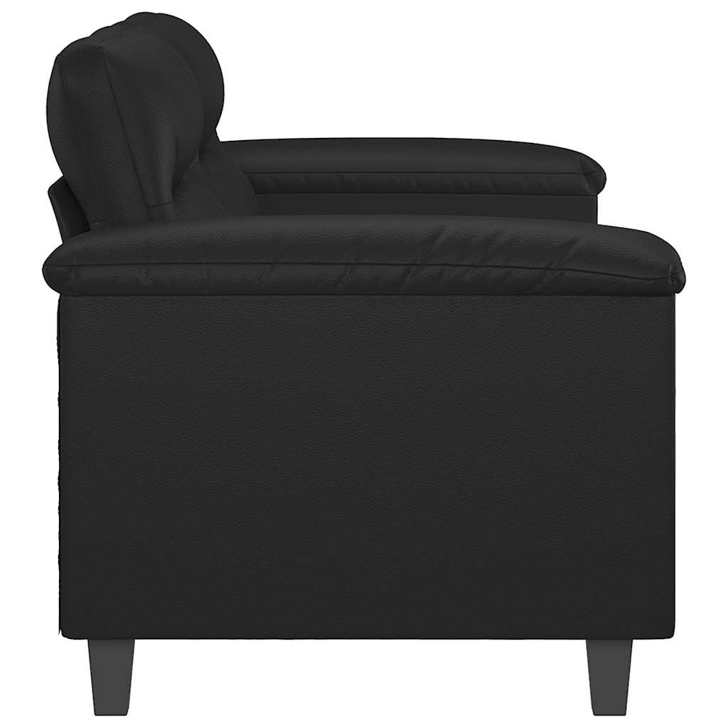 vidaXL 2-osobowa sofa, czarna, 140 cm, sztuczna skóra