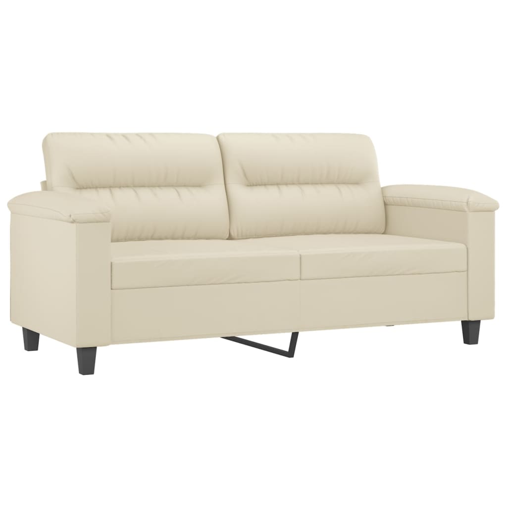 vidaXL 2-osobowa sofa, kremowy, 140 cm, sztuczna skóra