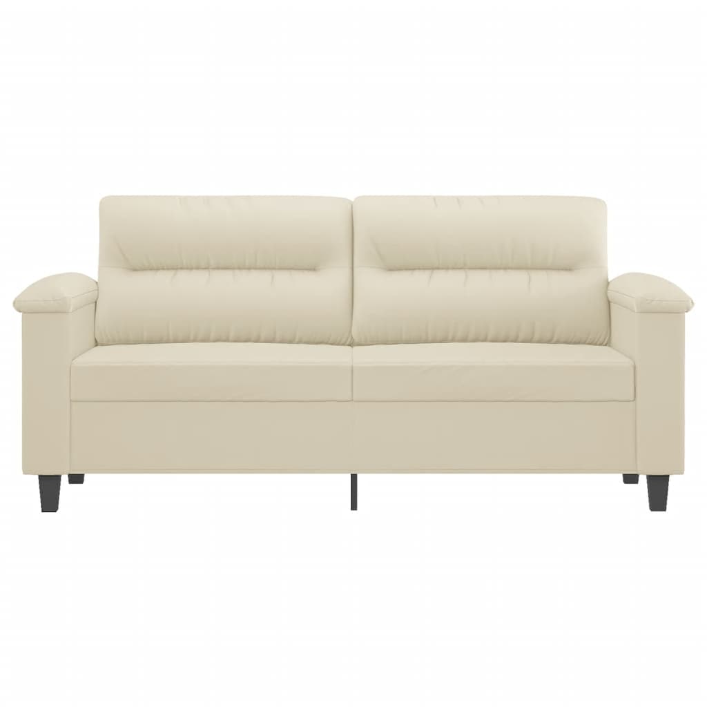 vidaXL 2-osobowa sofa, kremowy, 140 cm, sztuczna skóra