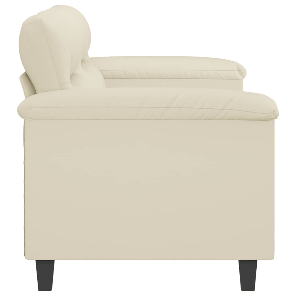 vidaXL 2-osobowa sofa, kremowy, 140 cm, sztuczna skóra
