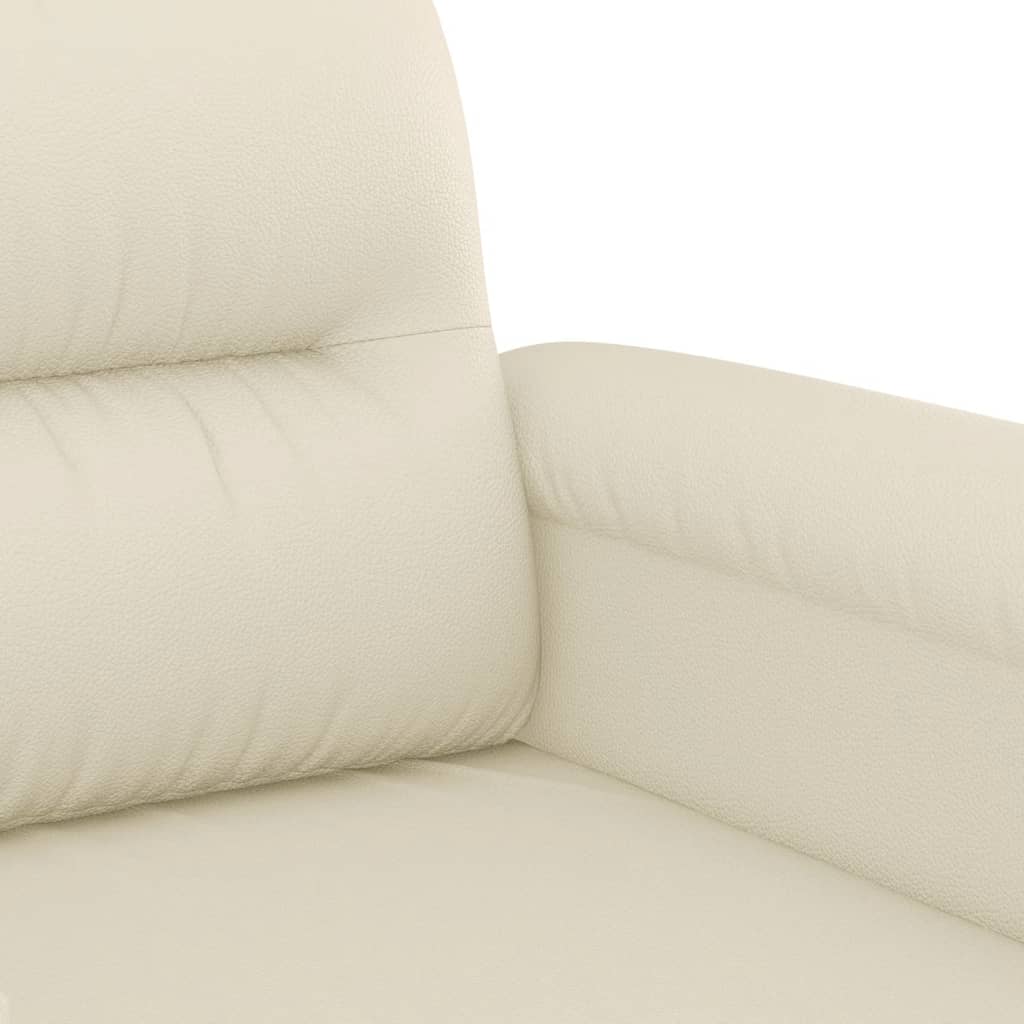 vidaXL 2-osobowa sofa, kremowy, 140 cm, sztuczna skóra