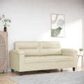 vidaXL 2-osobowa sofa, kremowy, 140 cm, sztuczna skóra