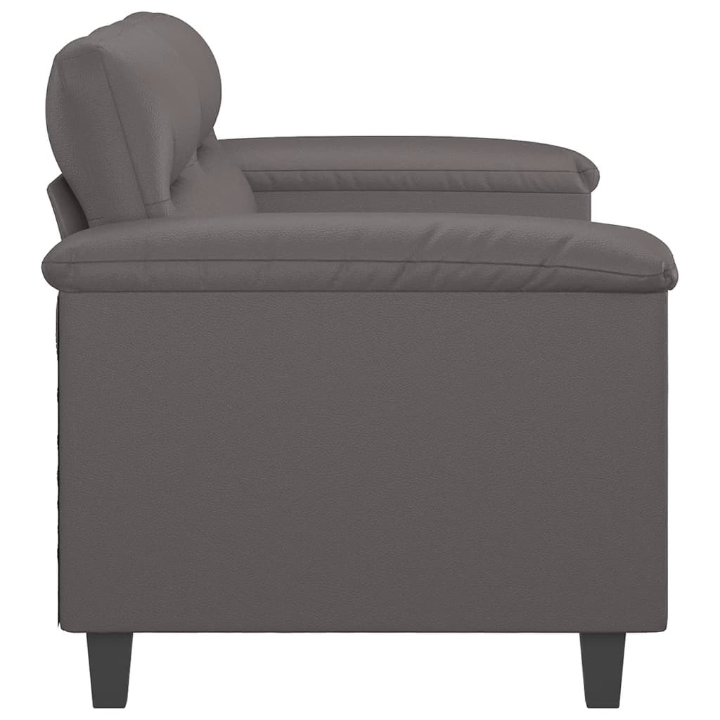 vidaXL 2-osobowa sofa, szary, 140 cm, sztuczna skóra