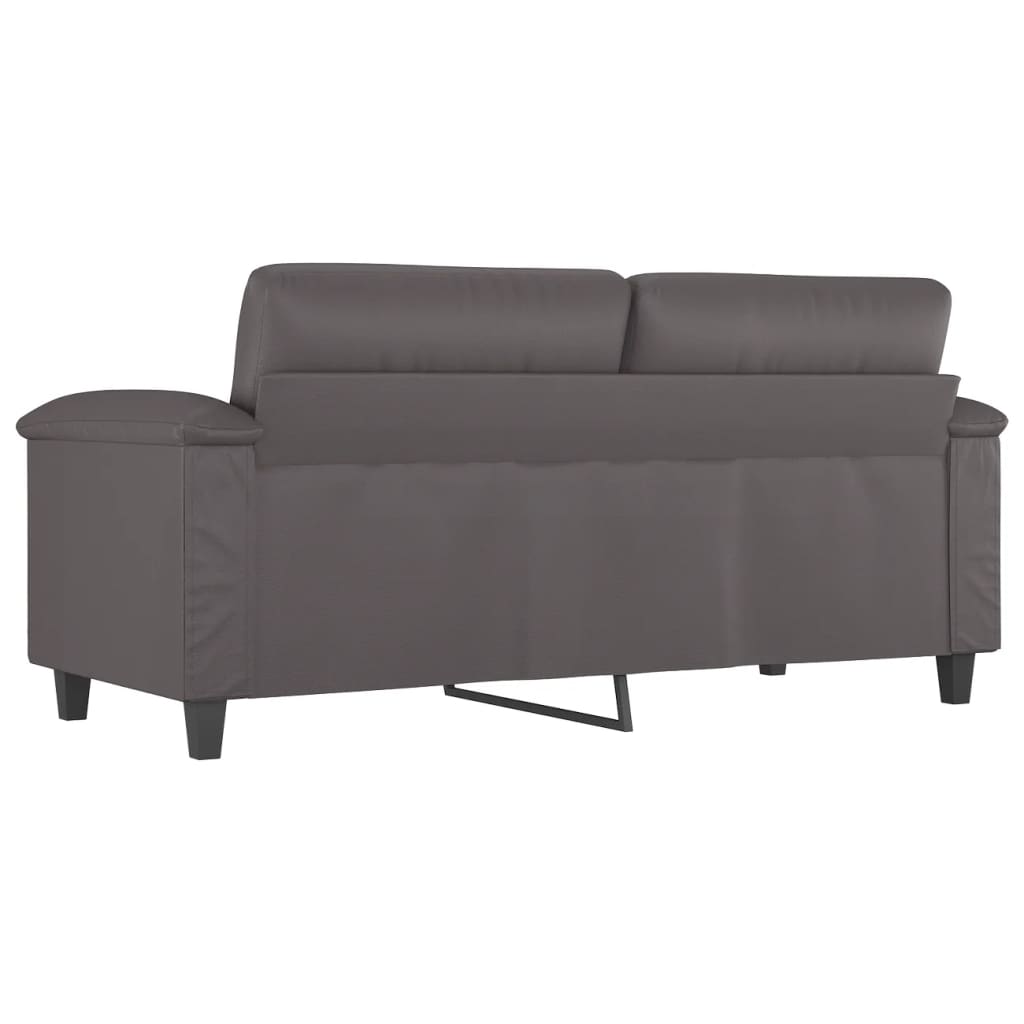vidaXL 2-osobowa sofa, szary, 140 cm, sztuczna skóra