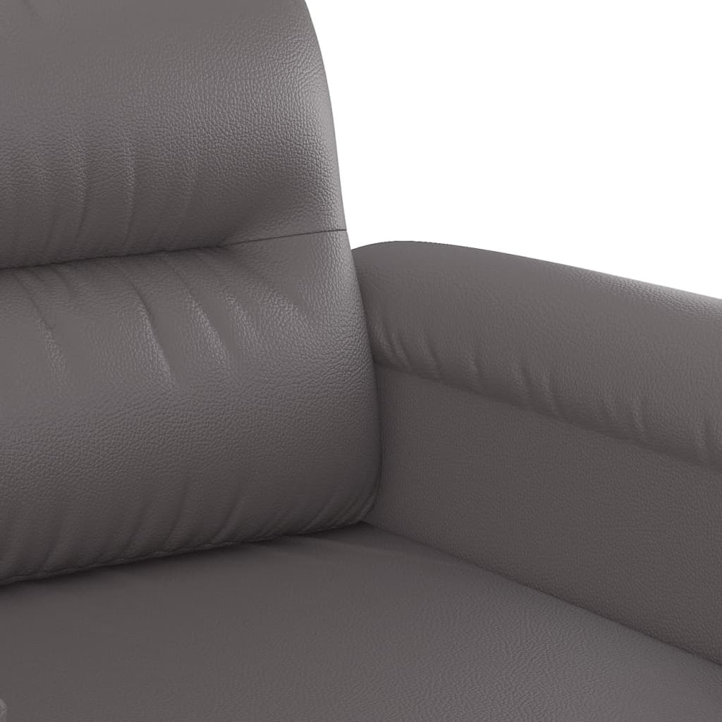 vidaXL 2-osobowa sofa, szary, 140 cm, sztuczna skóra