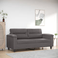 vidaXL 2-osobowa sofa, szary, 140 cm, sztuczna skóra