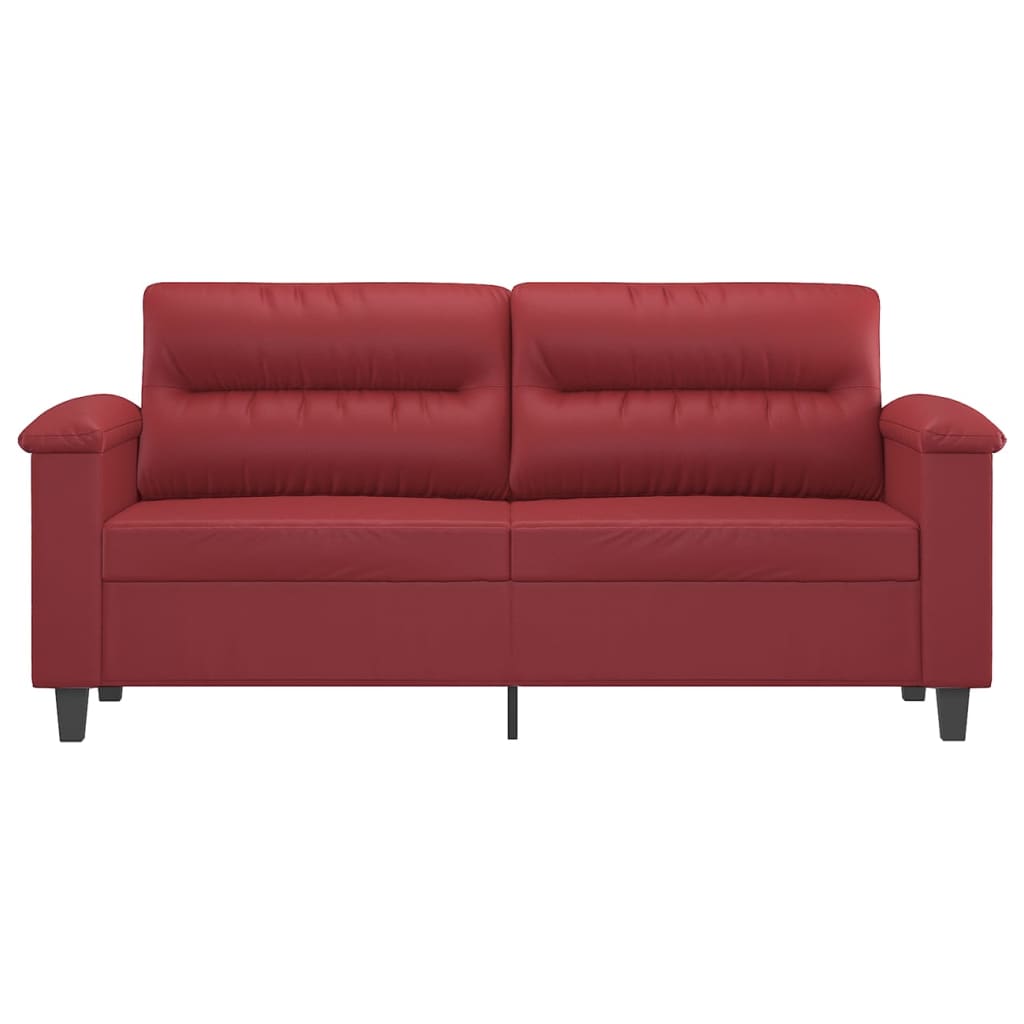 vidaXL 2-osobowa sofa, winna czerwień, 140 cm, sztuczna skóra