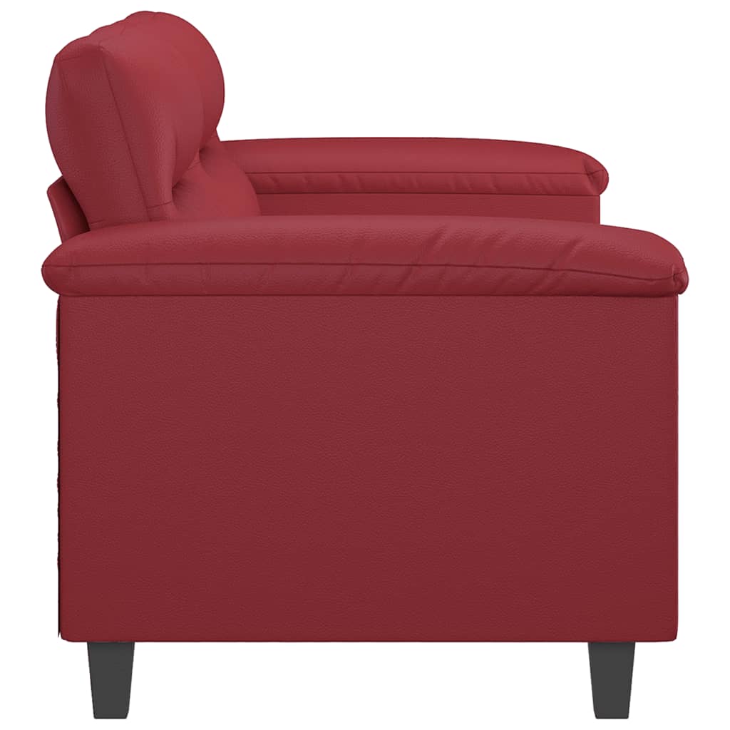 vidaXL 2-osobowa sofa, winna czerwień, 140 cm, sztuczna skóra