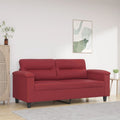 vidaXL 2-osobowa sofa, winna czerwień, 140 cm, sztuczna skóra