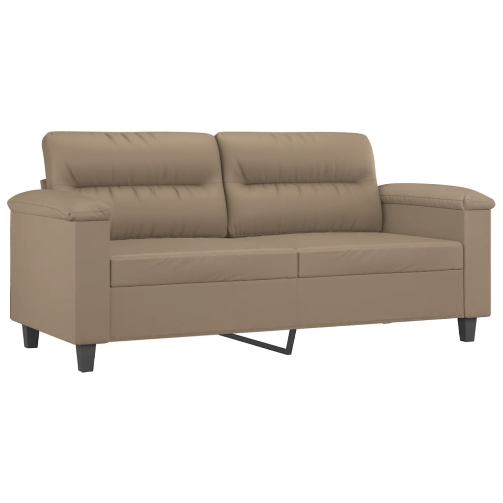 vidaXL 2-osobowa sofa, kolor cappuccino, 140 cm, sztuczna skóra
