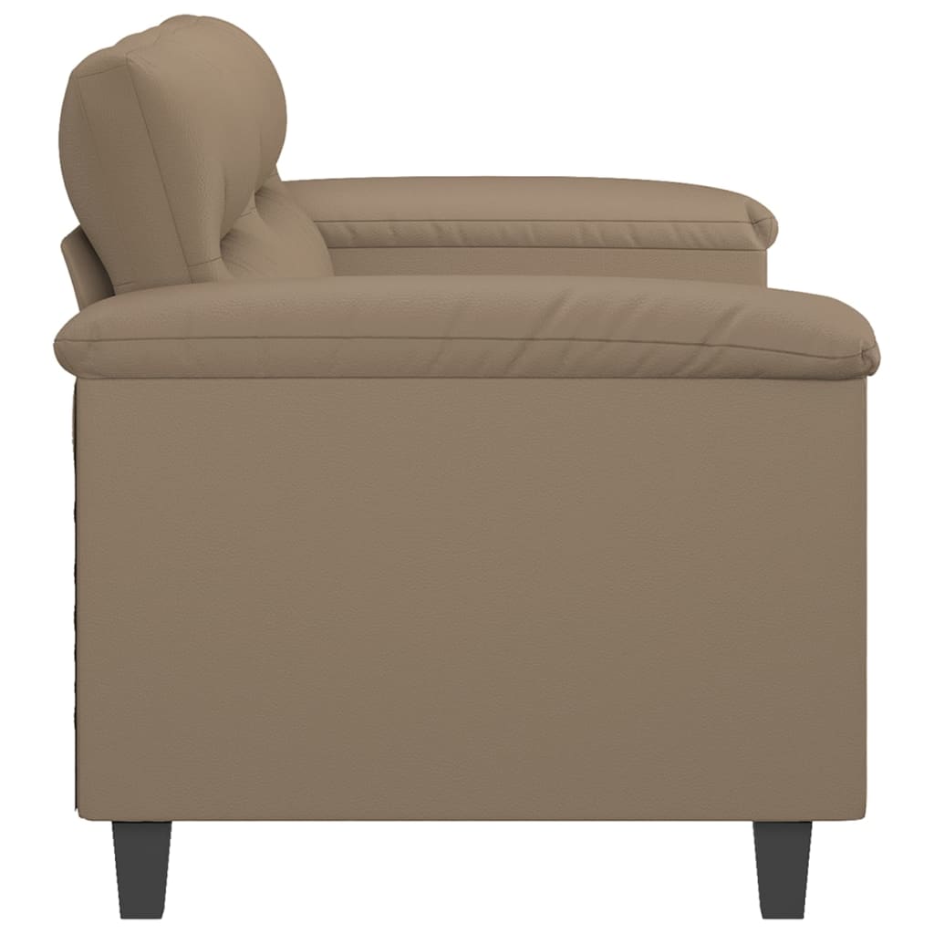 vidaXL 2-osobowa sofa, kolor cappuccino, 140 cm, sztuczna skóra