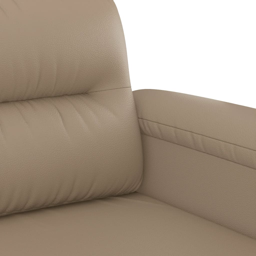 vidaXL 2-osobowa sofa, kolor cappuccino, 140 cm, sztuczna skóra