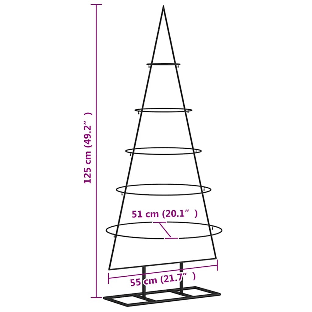 vidaXL | Metalowa choinka świąteczna | 125 cm Stal Malowana Proszkowo